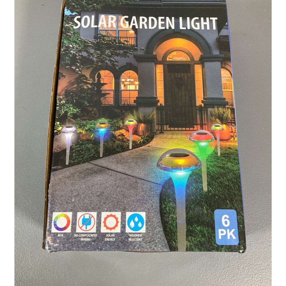 pearlstar Solar Mushroom Garden Lights 6-Pack, LED Pathway Outdoor Waterproof, C - Picture 4 of 7